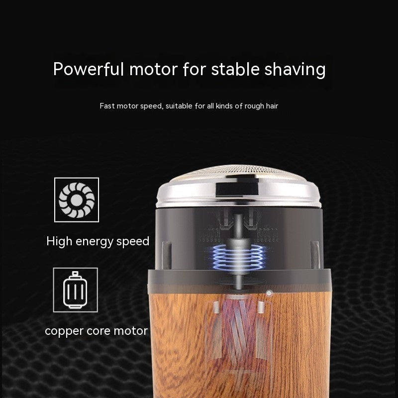 Wooden Mini Portable Rechargeable Electric Shaver
