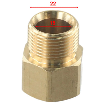 High Pressure Washer Gun Copper Brass M22 15mm Male Thread To M22 14mm Female Hose To Hose Connection Metric Pipe To Gun Adapter