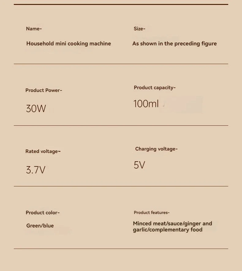 Hot Sale Mini Electric Garlic Chopper100ml Kitchen Tool Portable Cordless USB Charging Meat Grinder Food Onion Vegetable Chopper