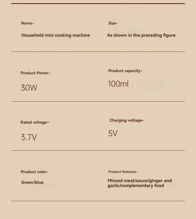 Hot Sale Mini Electric Garlic Chopper100ml Kitchen Tool Portable Cordless USB Charging Meat Grinder Food Onion Vegetable Chopper