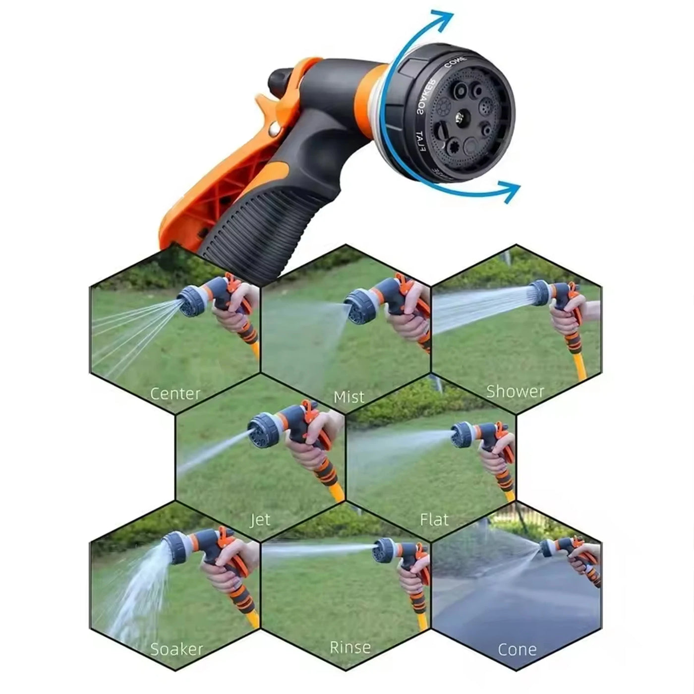 Many Pattern Garden Water Gun Hose Nozzle Mutifunctional Household Car Washing Yard Water Sprayer Pipe Tube Nozzle SprinkleTools