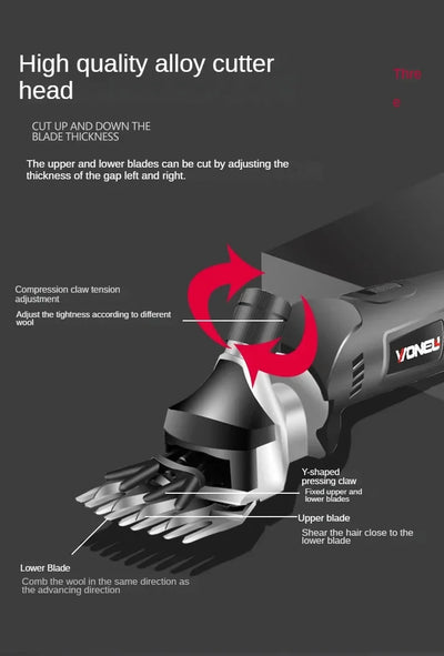 Wireless Electric Sheep Shears Lithium Battery Clipper with Charger for Shearing Sheep, Goats and Other Farm Animals