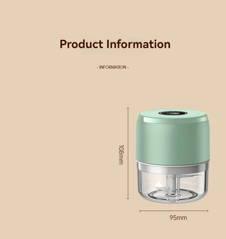 Hot Sale Mini Electric Garlic Chopper100ml Kitchen Tool Portable Cordless USB Charging Meat Grinder Food Onion Vegetable Chopper