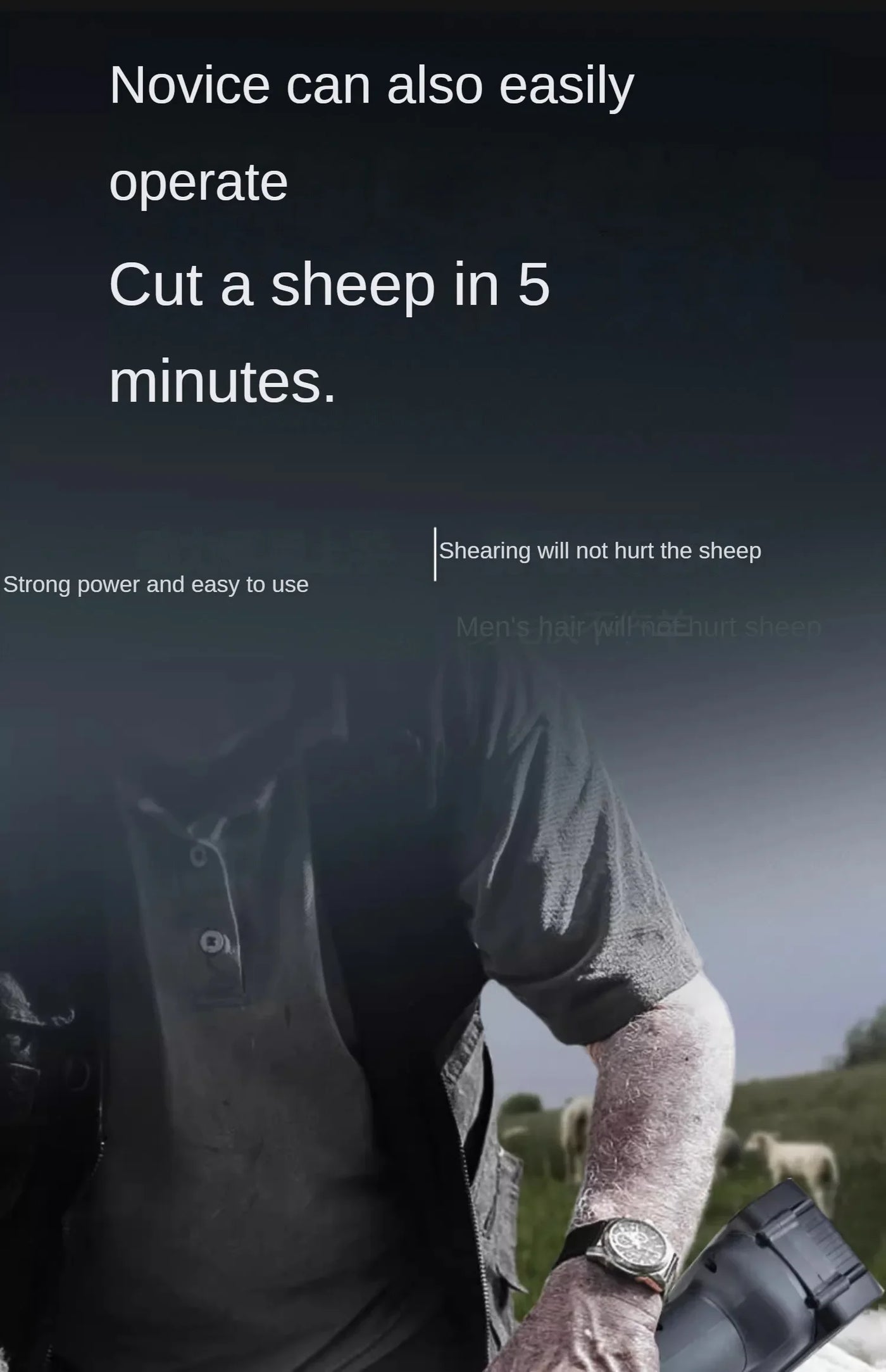 Wireless Electric Sheep Shears Lithium Battery Clipper with Charger for Shearing Sheep, Goats and Other Farm Animals