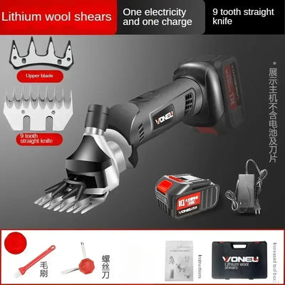 Wireless Electric Sheep Shears Lithium Battery Clipper with Charger for Shearing Sheep, Goats and Other Farm Animals