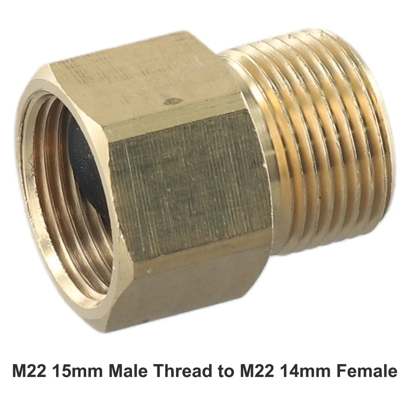 High Pressure Washer Gun Copper Brass M22 15mm Male Thread To M22 14mm Female Hose To Hose Connection Metric Pipe To Gun Adapter