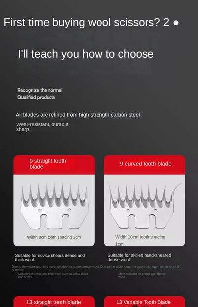 Wireless Electric Sheep Shears Lithium Battery Clipper with Charger for Shearing Sheep, Goats and Other Farm Animals