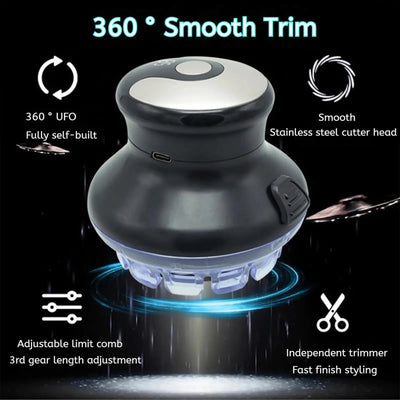 Wireless circular hair clipper with LED display, 2025 new circular fast hair clipper, 3-12mm length adjustable self-hair kit