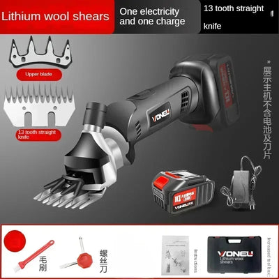Wireless Electric Sheep Shears Lithium Battery Clipper with Charger for Shearing Sheep, Goats and Other Farm Animals