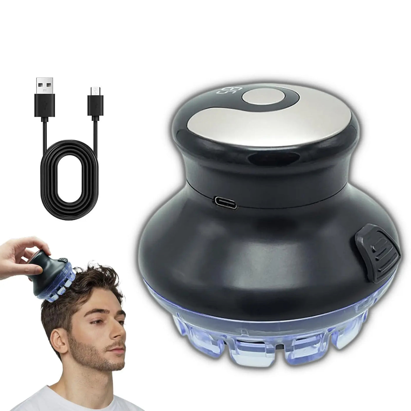 Wireless circular hair clipper with LED display, 2025 new circular fast hair clipper, 3-12mm length adjustable self-hair kit