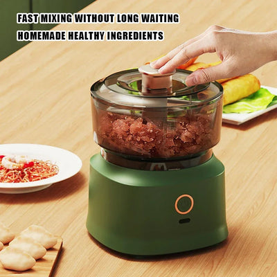 Mini Meat Grinder Electric Garlic Masher Multifunctional Kitchen Wireless Food Stir Shredder Baby Auxiliary Food Machine 350ml